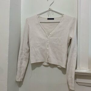 Brandy melville Shannon ribbed white cardigan🤍